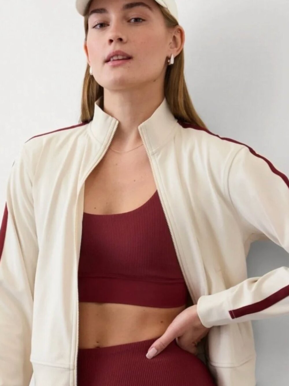 Athleta Side-Stripe Zip Track Jacket